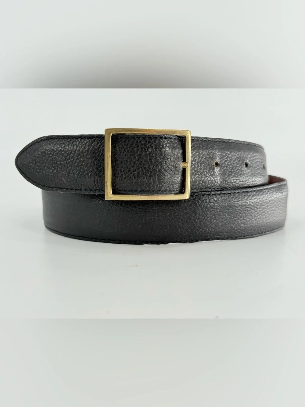 Bosca Wilson’s Leather Black Mens Vintage Belt 34 Pebbled Leather
